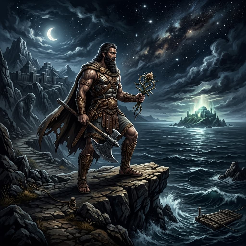 Illustration of the myth "The Epic of Gilgamesh" from the Mesopotamian Pantheon