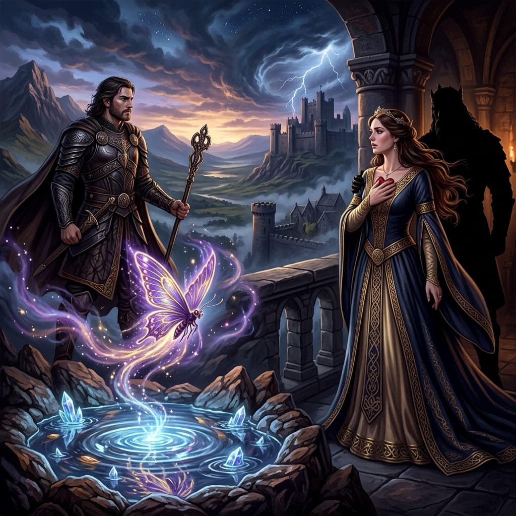 Illustration of the myth "The Wooing of Etain" from the Celtic Pantheon