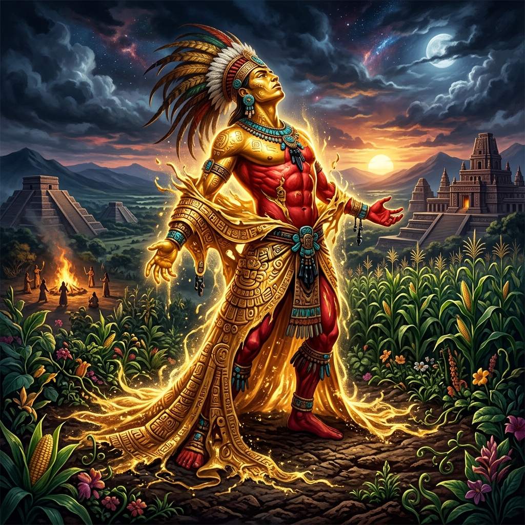 The Flaying of Xipe Totec - Aztec Pantheon Mythology | Mythos Atlas